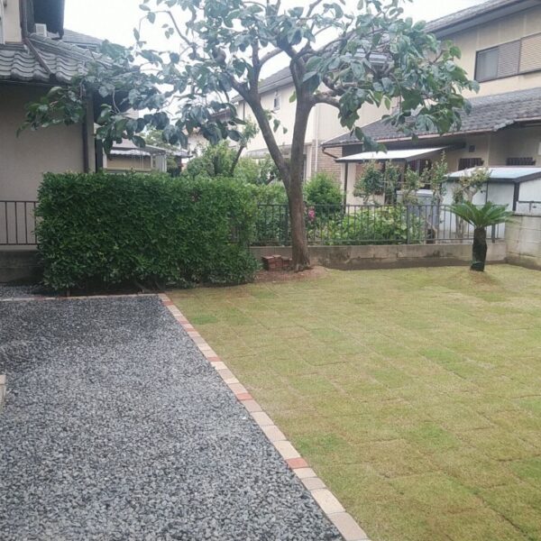 堺市南区m様邸外構リフォーム　雑草と芝の区別がつかない庭を手入れしやすくリノベーションしました